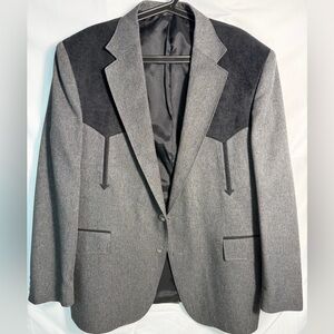 Men's Two-Tone Gray Western-Style Sport Coat Blazer